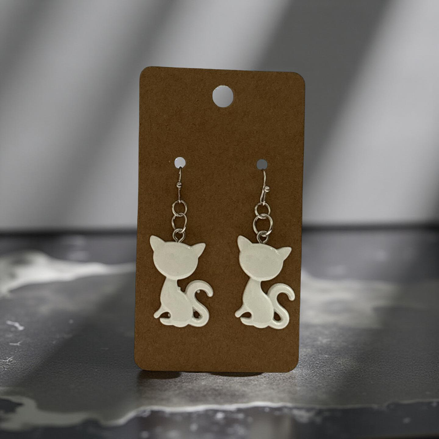 Colorful cat earrings