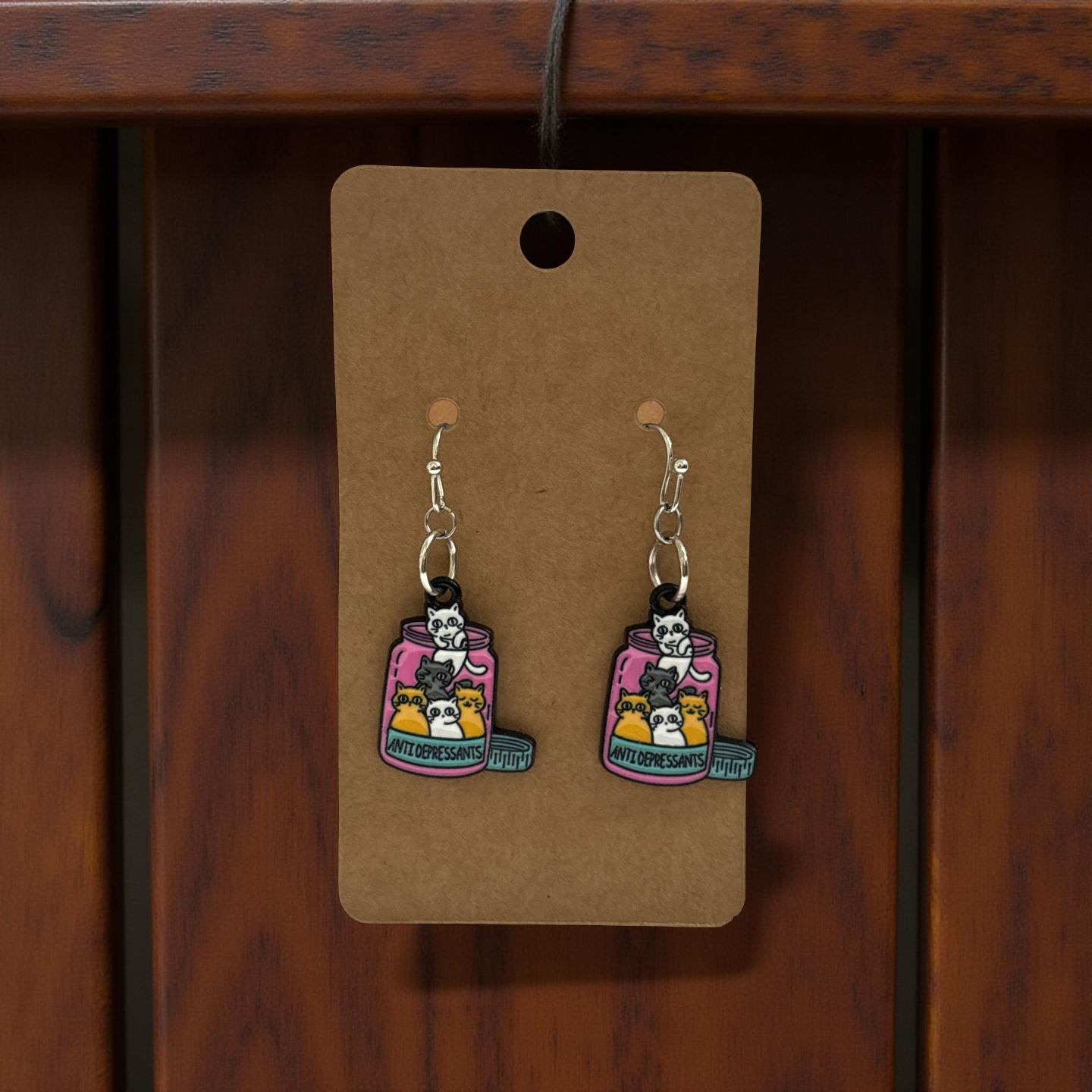 Cat Med Earrings