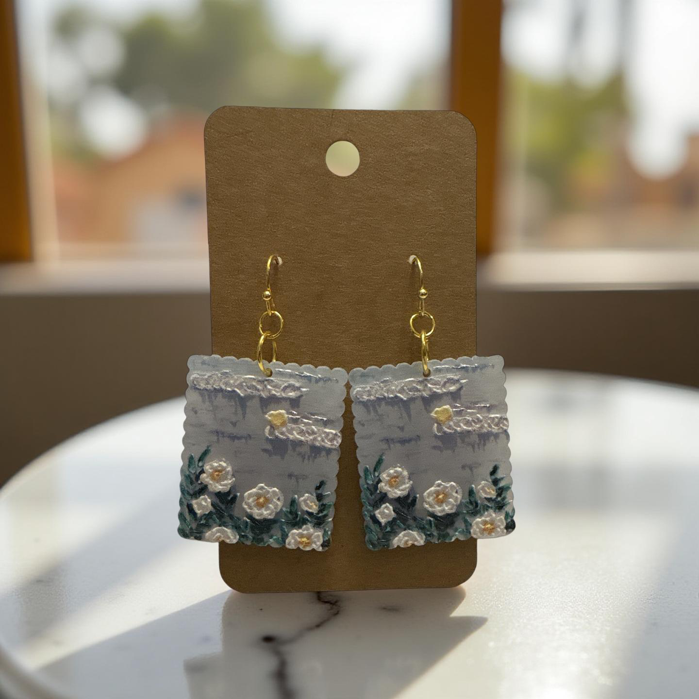 Painted Stamp Earrings