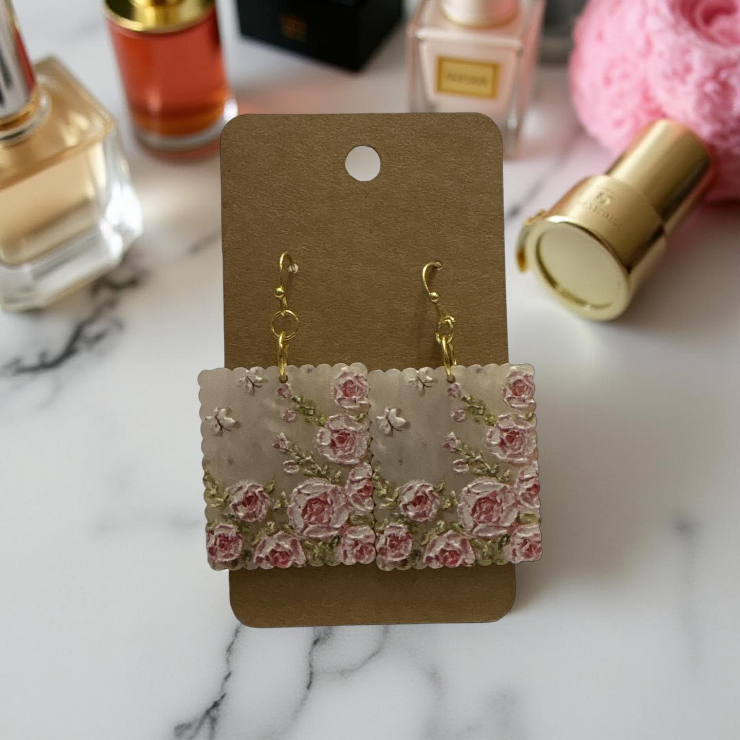 Painted Stamp Earrings