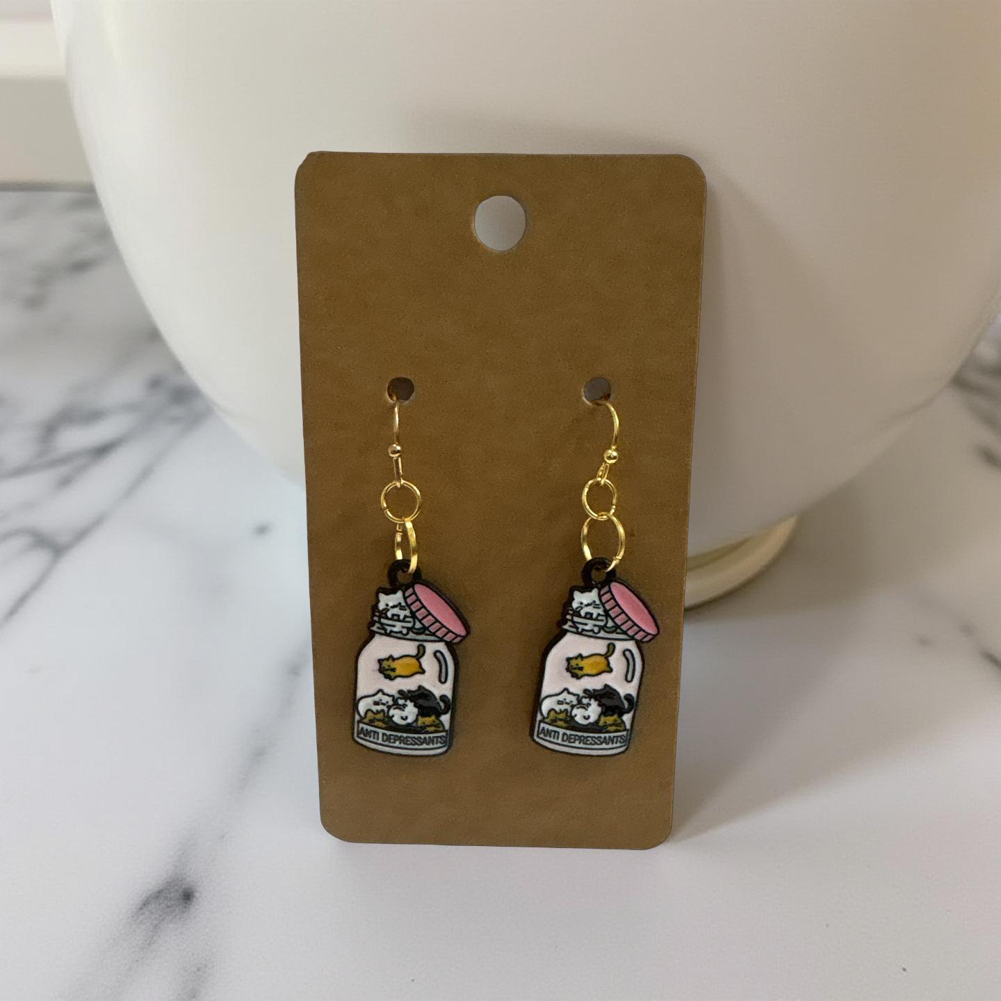 Cat Med Earrings