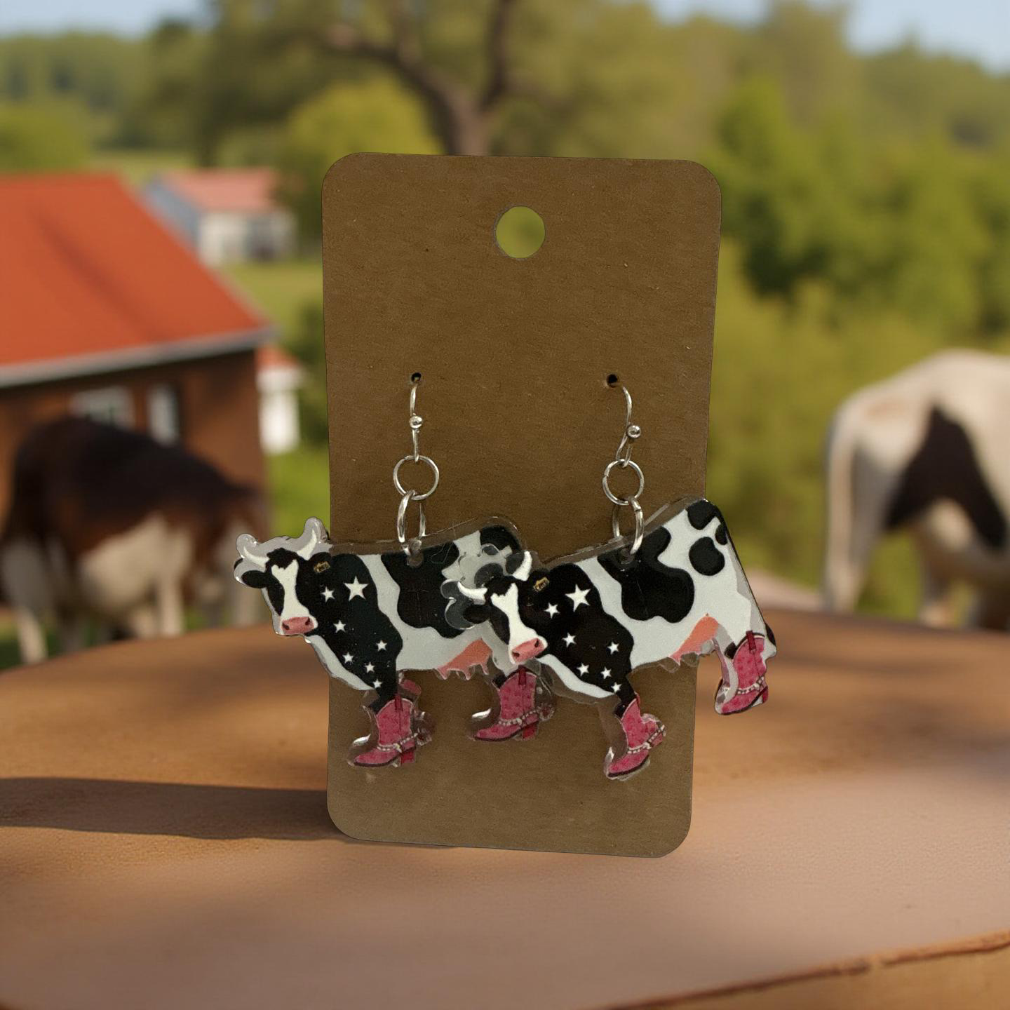 Fancy Cow Earrings