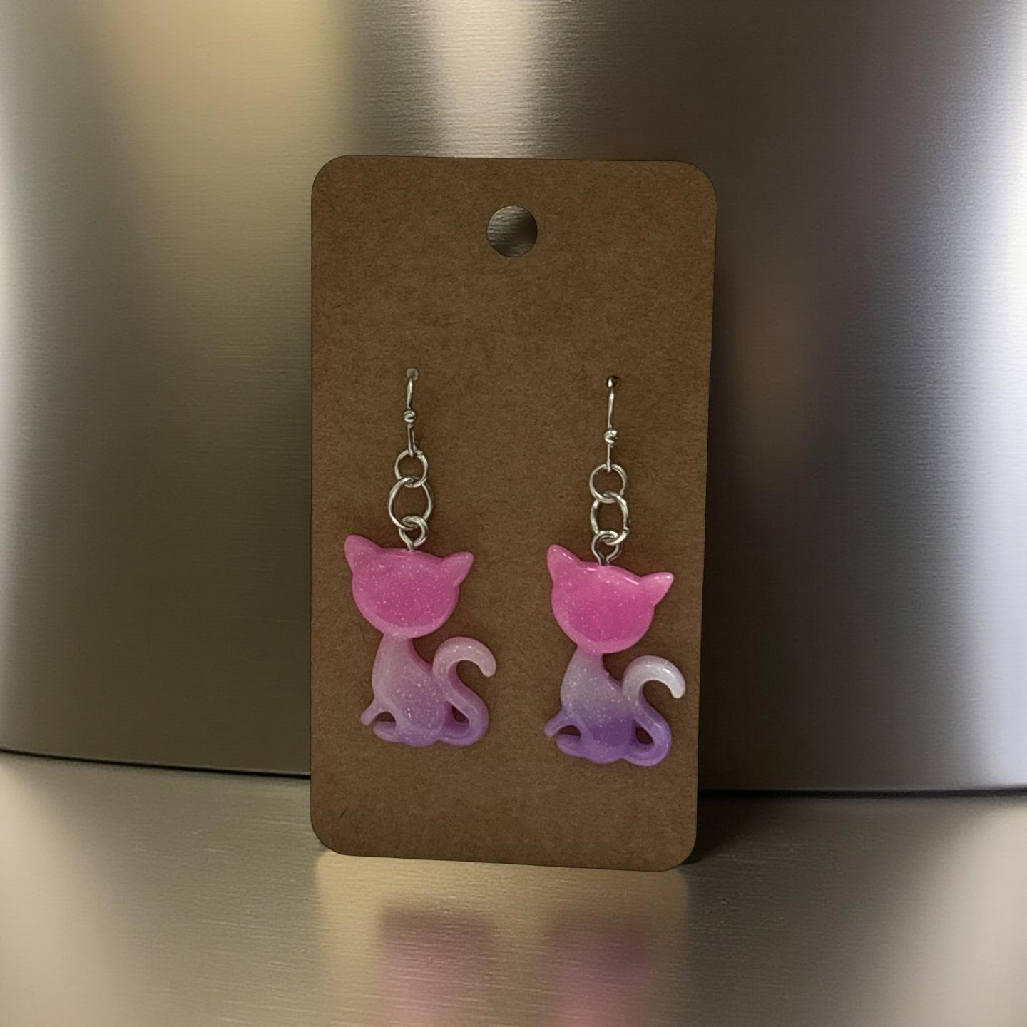 Colorful cat earrings