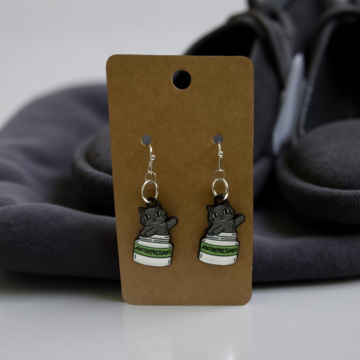 Cat Med Earrings