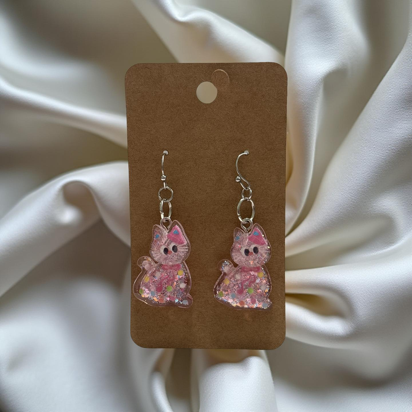 sparkle cat earrings