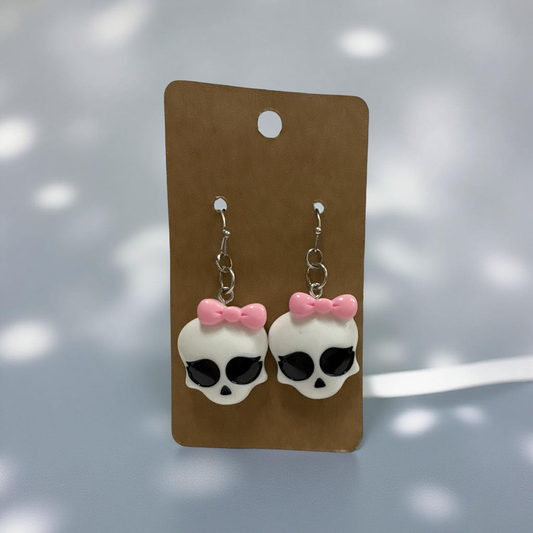 Bow Skull Earrings