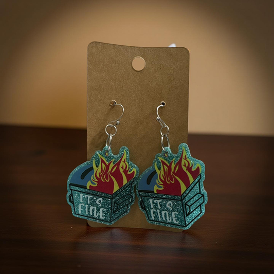 Dumpster Fire Earrings