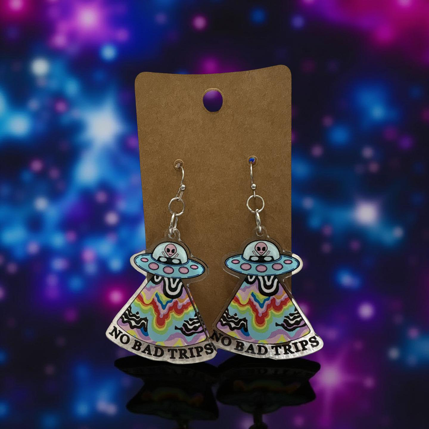 Kawaii Space Ship Earrings
