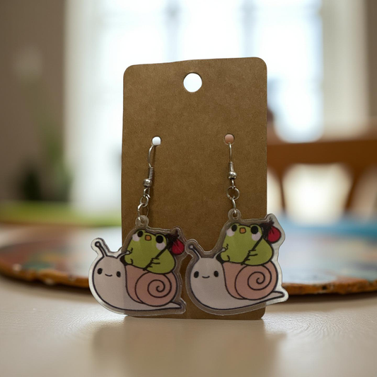 Frog and Snail Adventure Earrings