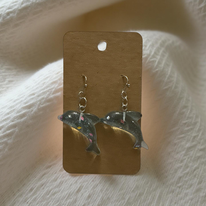 Iridescent Dolphin Earrings