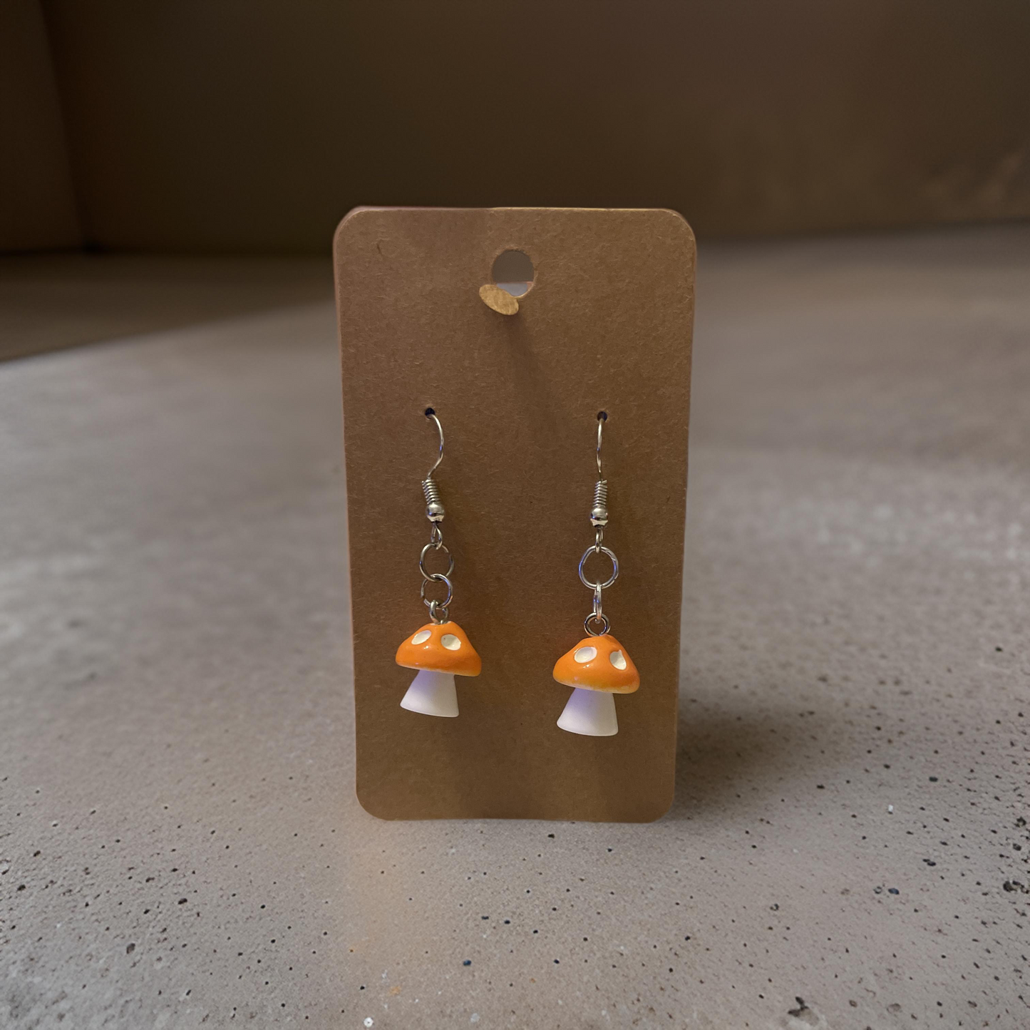 Tiny Mushroom Earrings