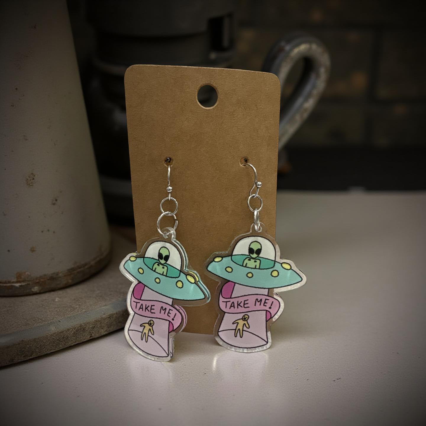 Kawaii Space Ship Earrings