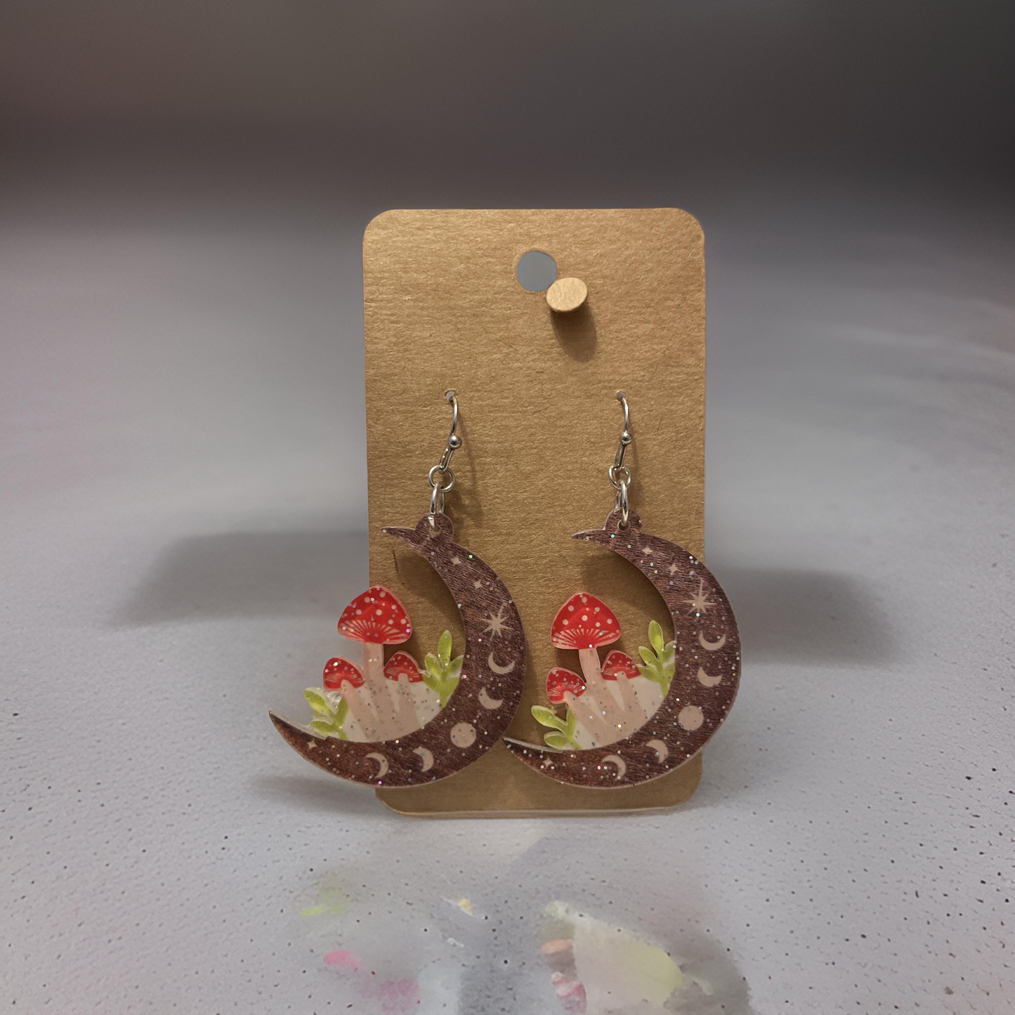 Mushroom Moon Earrings