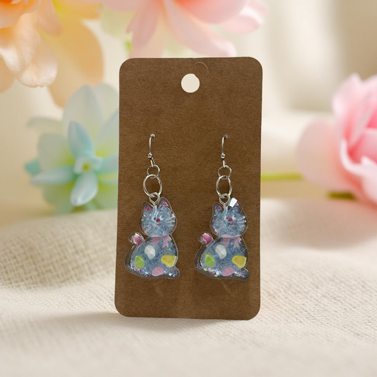 sparkle cat earrings
