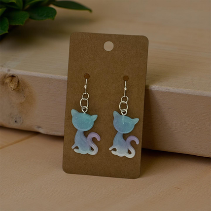 Colorful cat earrings