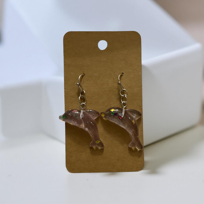 Iridescent Dolphin Earrings