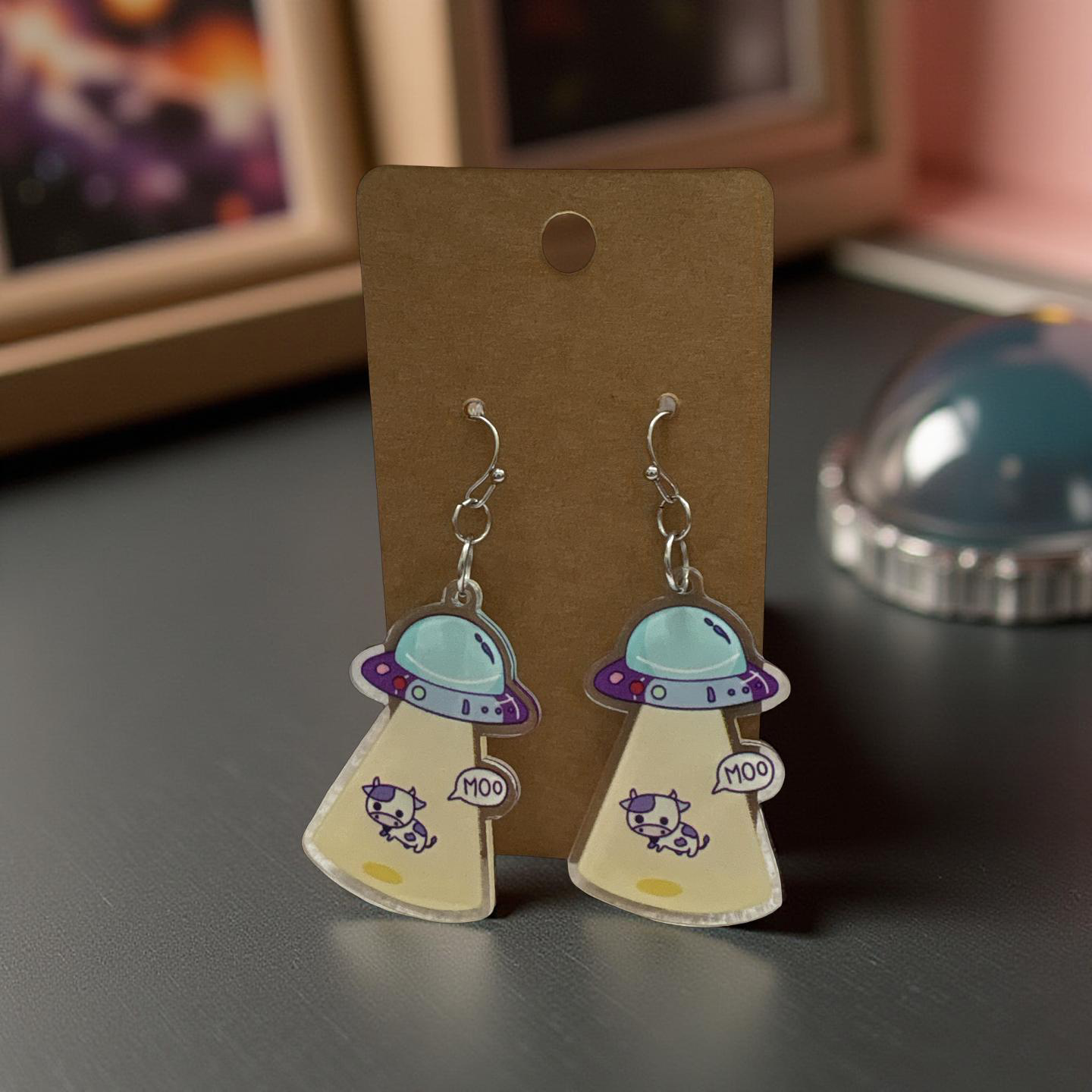 Kawaii Space Ship Earrings