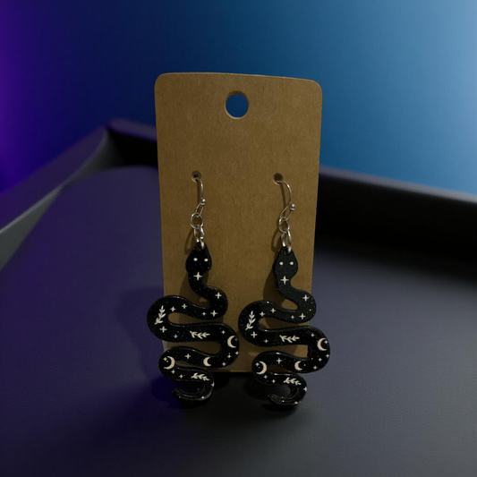 Celestial snake earrings