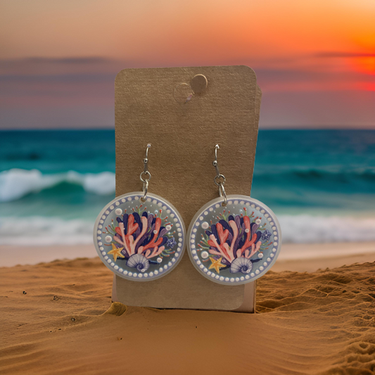 Beach Coral Earrings