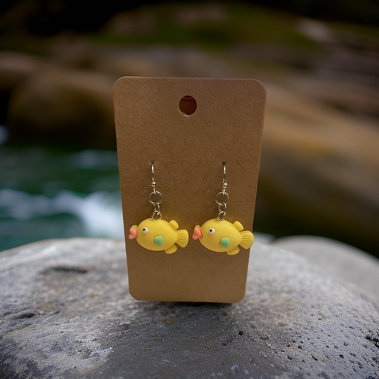 Yellow Fellow Fish Earrings