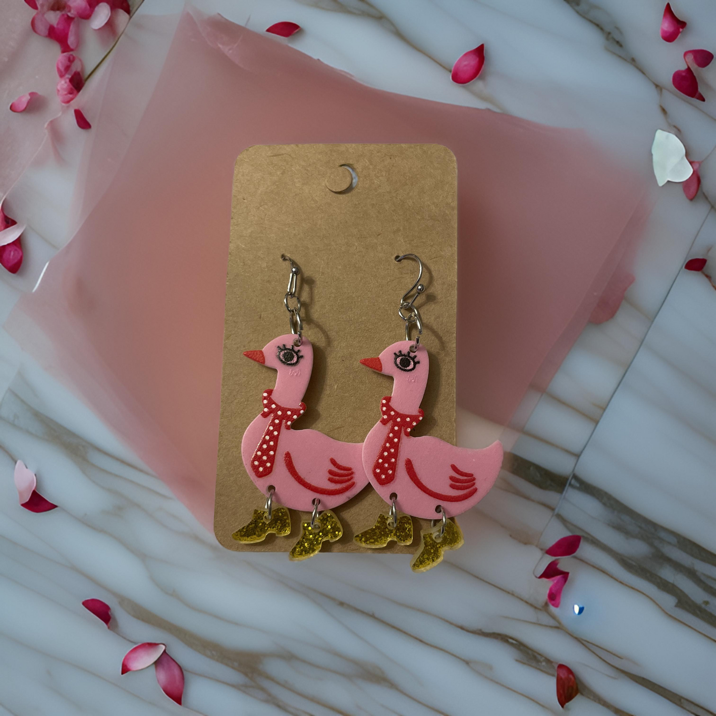 Duck/Chicken in boots Earrings