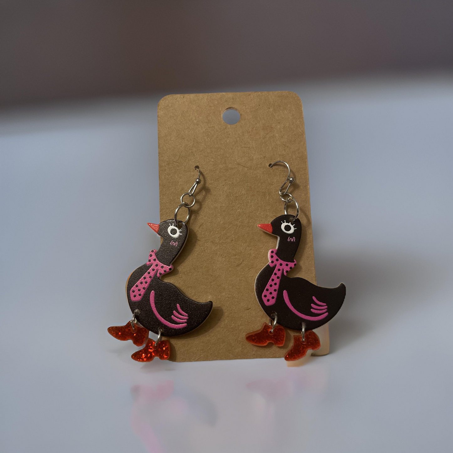 Duck/Chicken in boots Earrings