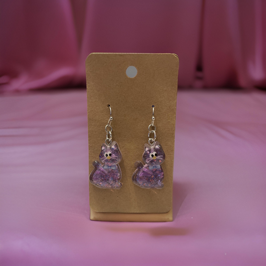 Glitter kitty Earrings