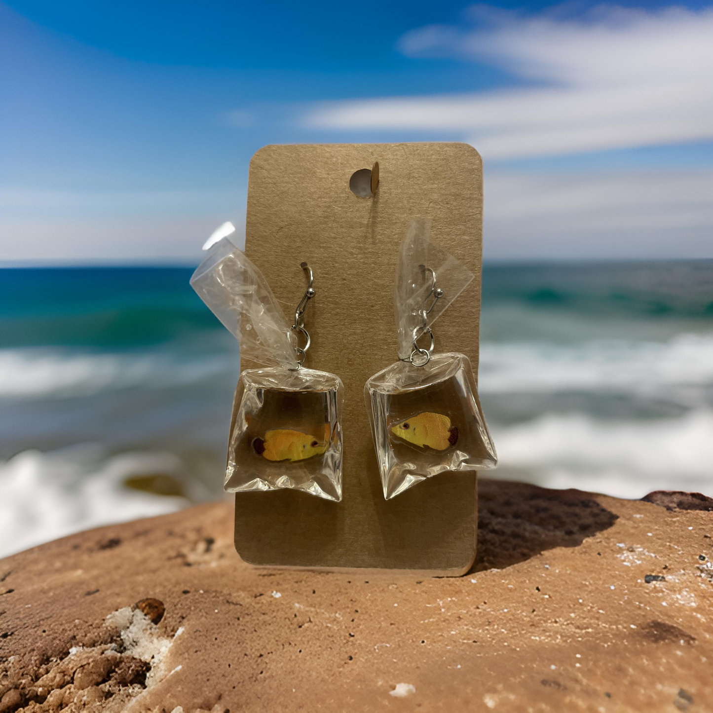 Bagged Up Fish Earrings