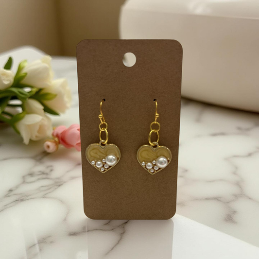 Pearl Heart Earrings