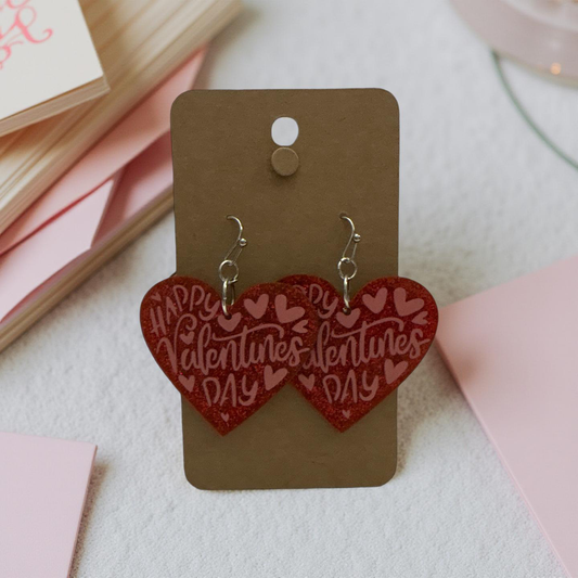 Happy VDay Heart Earrings