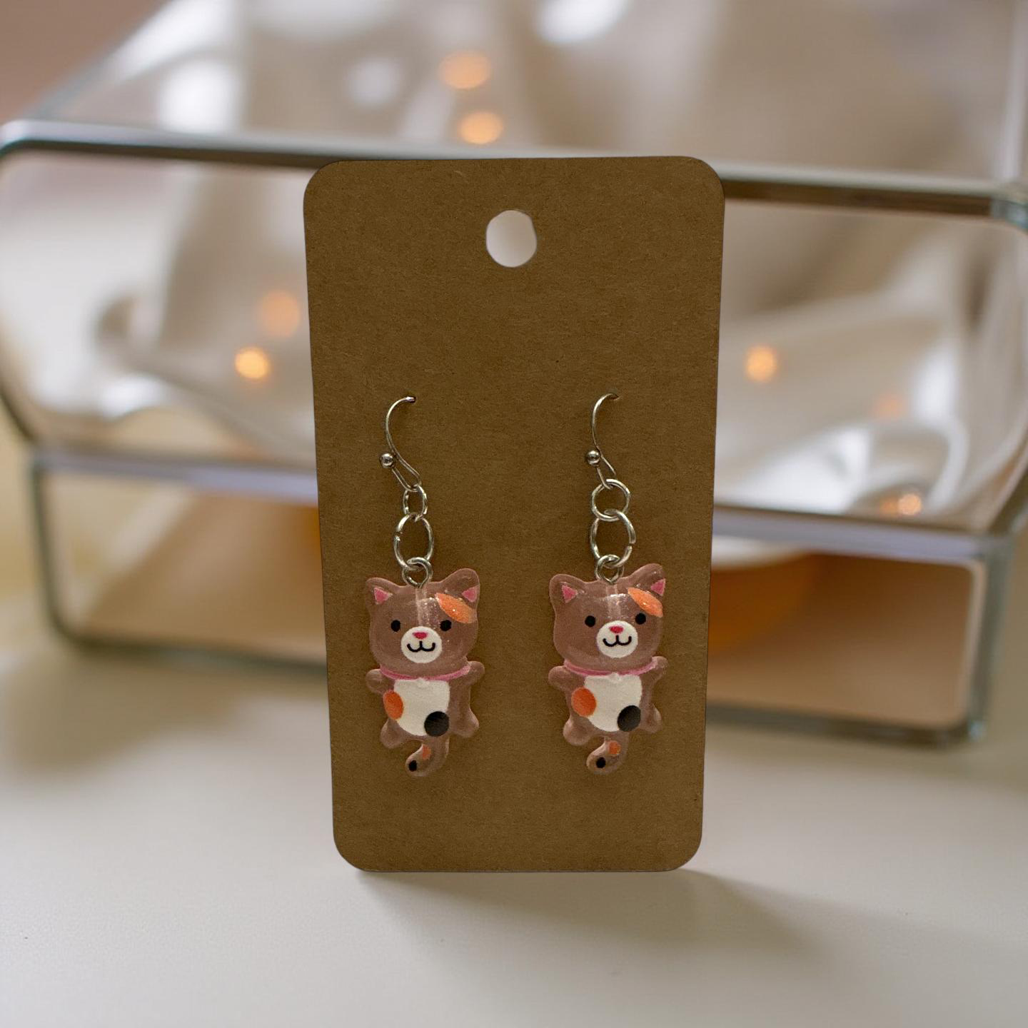 Iridescent Sprakle Kitty Earrings