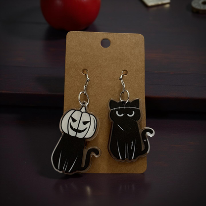 Spooky Time Cat Earrings